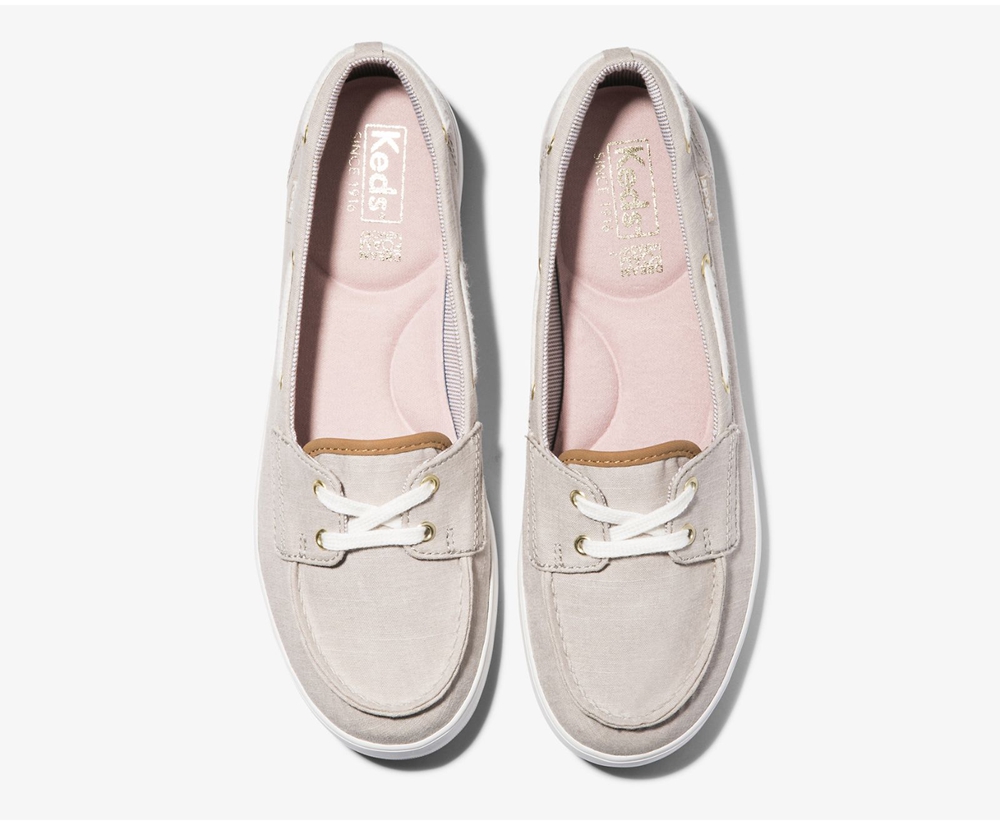 Slip Ons Keds Mujer Gris - Charter Chambray - 743-ECZDXQ